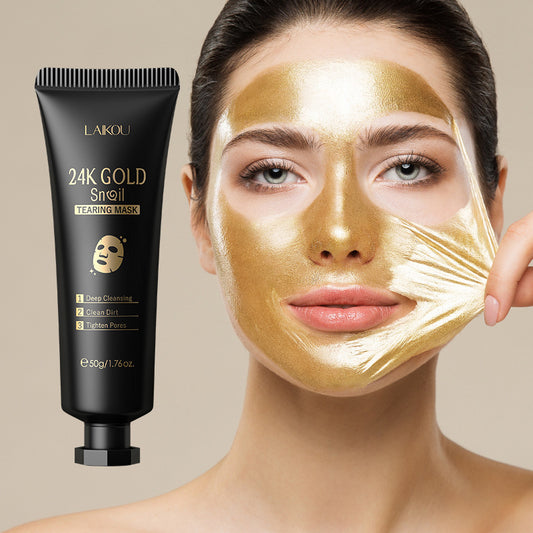 “24K Gold Foil Snail Facial Mask – Deep Cleansing, Blackhead Removal & Pore Minimizing”