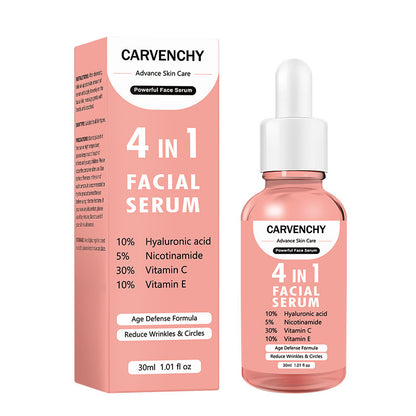 CARVENCHY 4-in-1 Facial Serum – Hyaluronic Acid, Vitamin C & E, Niacinamide for Hydration, Brightening & Anti-Aging