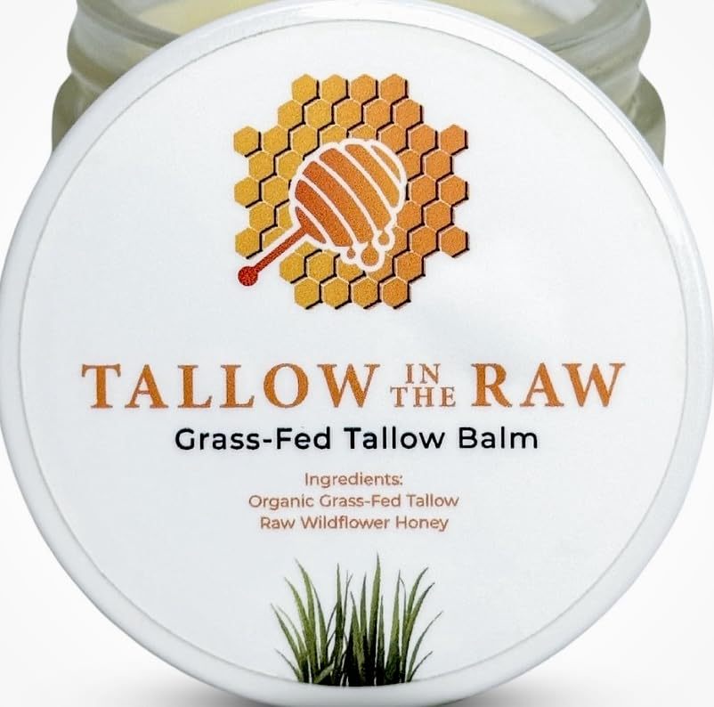 Butter Moisturizer with Grass-Fed Tallow & Raw Honey – Soothing, Hydrating, 100% Organic Whipped Balm for Face & Body (2oz)