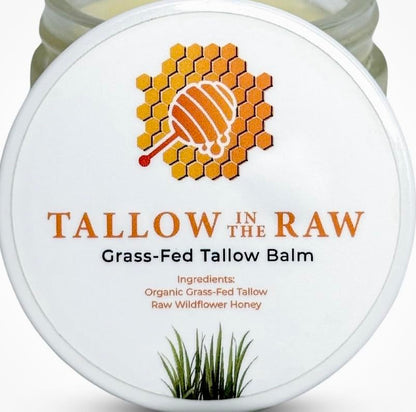 Butter Moisturizer with Grass-Fed Tallow & Raw Honey – Soothing, Hydrating, 100% Organic Whipped Balm for Face & Body (2oz)
