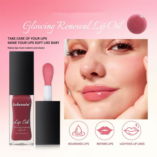 Lakerain Glowing Renewal Lip Oil – Hydrating, Plumping & Youthful Shine for Fuller Lips
