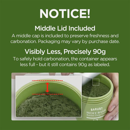 Barubat Holy Basil Bubble Deep Mask – Detoxifying Clay-to-Bubble Cleanser for Deep Pore Purification & Oil Control