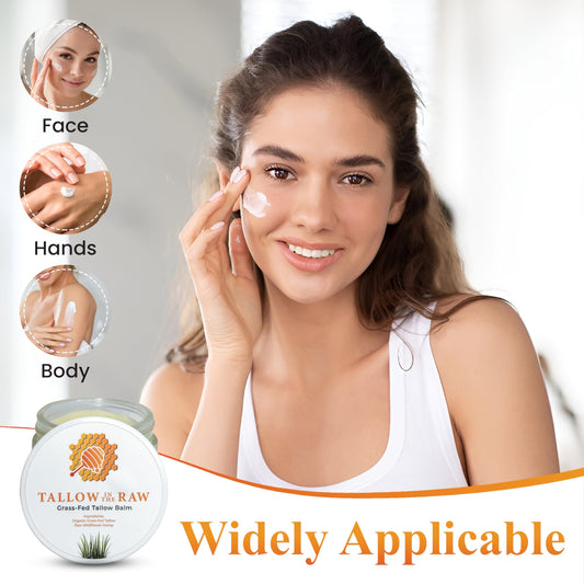 Butter Moisturizer with Grass-Fed Tallow & Raw Honey – Soothing, Hydrating, 100% Organic Whipped Balm for Face & Body (2oz)