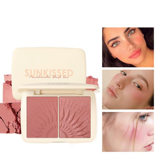 Focallure Monochromatic Blush Duo® – Matte & Shimmer Blush & Bronzer | 5 Shades, Travel-Friendly