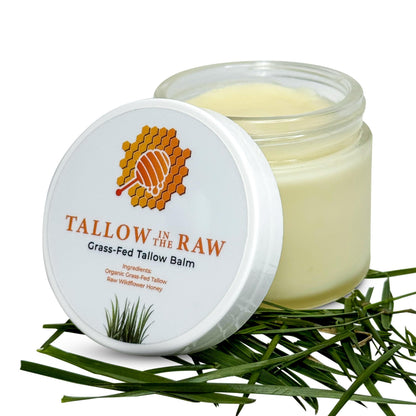 Butter Moisturizer with Grass-Fed Tallow & Raw Honey – Soothing, Hydrating, 100% Organic Whipped Balm for Face & Body (2oz)